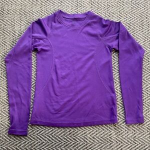 Lands End Girls size 7/8 purple base layer shirt